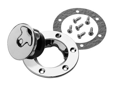 08662 - CCE Aircraft-Style Bolt-In Gas Cap Kit Non-Locking Set with Vented and Non-Vented Cap Chrome