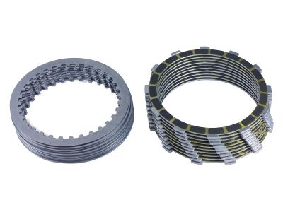 14938 - Barnett Extra-Plate Clutch Kit Kit consists of 10 carbon fiber friction plates and 9 steel drive plates. Adds 11% more surface area to the clutch pack.