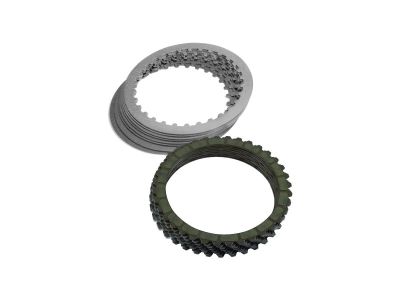 14939 - Barnett Extra-Plate Clutch Kit Kit consists of 9 aramid friction plates and 8 steel drive plates. 12% more surface area.