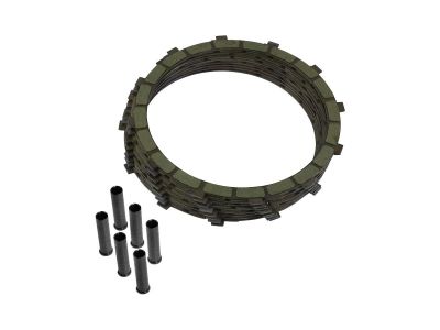 14941 - Barnett Series K Aramid Clutch Kit Kit consists of 8 friction plates, and 6 spacers.