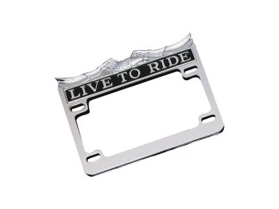 19105 - CCE Live To Ride License Plate Frame US Specification Chrome