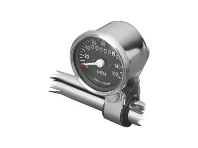 27810 - CCE Mini Speedometer Scale: 160 mph; Scale Color: black; Ratio 2:1 Chrome