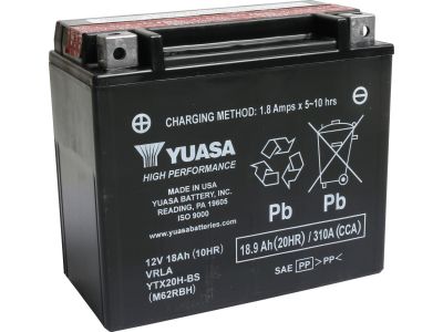 2831667 - YUASA Maintenance Free High Performance YTX20H-BS Batterie Dry Battery with Acid Pack Lead Acid, 310 A, 18.9 Ah