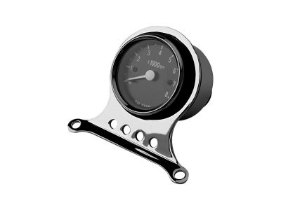 310302 - CCE 2 1/2" Mini Speedometer Kit Scale: mph; Scale Color: black; Ratio: 2240:60 Chrome 63.5 mm