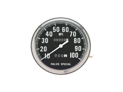 310392 - CCE Police Special Speedometer Scale: 100 mph; Scale Color: black; Ratio 1:1 Chrome