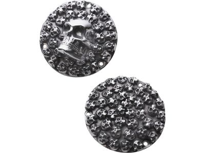 37733 - CCE Big and Small Skulls Derby Cover 3-hole Polished
