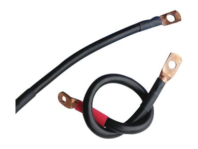 47520 - TERRY MEGA Battery Cable Kit Includes an 8" ground cable, a 17" battery-to-solenoid cable, and a 15" solenoid-to-starter cable Black