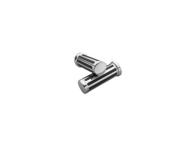 604939 - CCE Ribbed Grips Chrome 1" Throttle By Wire