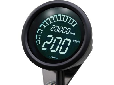 607410 - DAYTONA Digital Velona Speedo- & Tachometer Scale: 200 mph; 250 km/h; Scale Color: black Black 60.0 mm