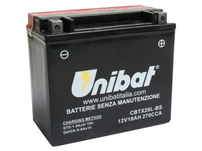618428 - Unibat Maintance Free Series CBTX20L-BS Batterie Dry Battery with Acid Pack AGM, 270 A, 18.0 Ah
