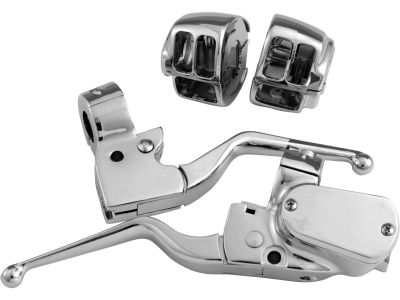 627709 - CCE Sportster 07-13 Handlebar Control Kit Chrome 9/16" Cable Clutch Dual Disc