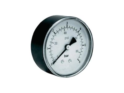 642804 - CCE Air pressure gauge 40 mm ø fitting G1/8 backside (0-80 PSI) Air Pressure Gauge White face, 0-80 PSI, backside fitting: G1/8