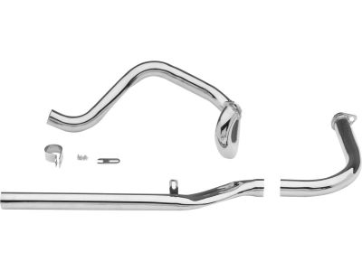 651414 - PAUGHCO Single Cross-Over Panhaed and Shovel Headers 3-piece, front squish Chrome 1,75"