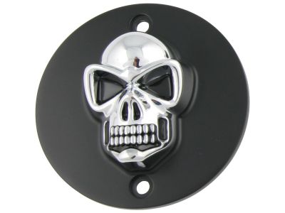 688217 - CCE Skull Point Cover 2-hole, vertical Black Chrome
