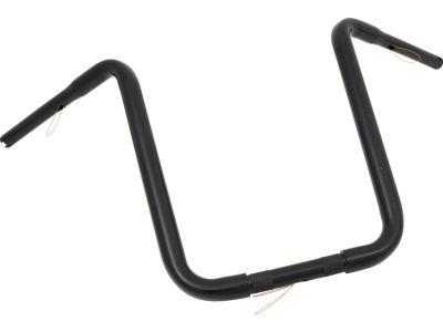 693675 - SANTEE 17 Standard Ape Hanger Handlebar Non-Dimpled 3-Hole Black Powder Coated 1 1/4" Throttle By Wire Throttle Cables