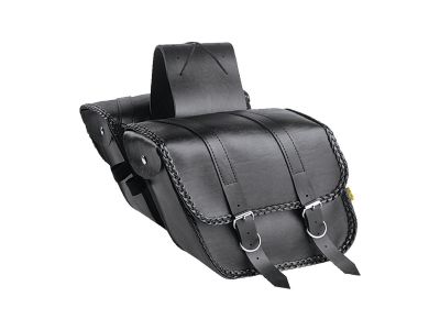 7331056 - WILLIE MAX Braided Slant Throw Over Saddlebags Compact, 12" x 9 1⁄2" x 5 1/2" Black