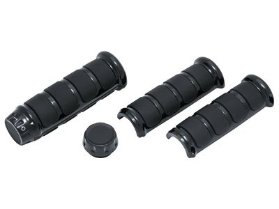 776781 - Küryakyn ISO Grip Covers for HD Heated Grips Gloss Black 1" Throttle By Wire