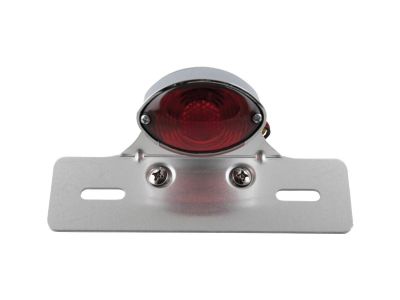 86058 - CCE Micro Cateye Taillight with License Plate Bracket With license plate bracket Chrome Dual Filament