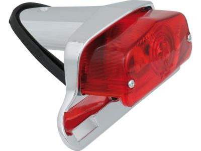 86205 - CCE Lucas Taillight with License Plate Bracket Chrome Red Dual Filament