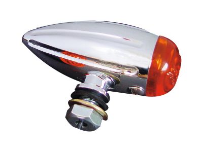 87008 - SHIN YO Micro Bullet Grooved Turn Signal with Milling Chrome Amber Halogen