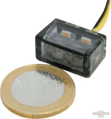 888202 - SHIN YO Cube 2 SMD H LED Turn Signal Height(mm): 10 , Width(mm): 20 , Depth(mm): 13 ,Approved for rear, horizontal installation Smoke LED