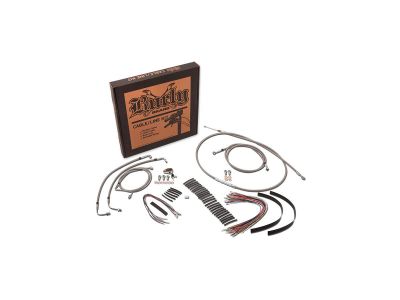 889155 - BURLY 16" Gorilla Bar Cable Kit Stainless Steel Clear Coated ABS