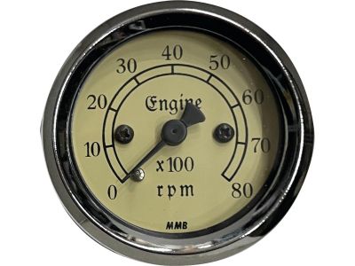 893443 - MMB 48mm Retro Speedometer Scale: 80 km/h; Scale Color: ivory Chrome 48.0 mm