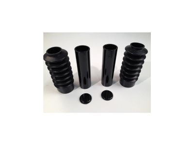 893745 - CULT WERK 6-Piece Fork Covers with lower Fork Rubbers Plain Black Gloss Powder Coated