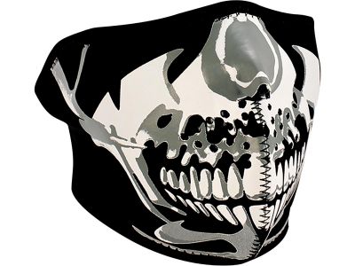894461 - ZANheadgear Chrome Skull Neoprene Neoprene Half Face Mask | One Size Fits All
