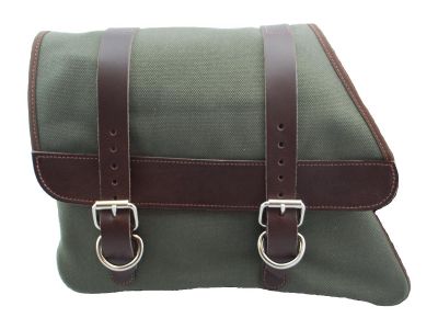 895029 - La Rosa Canvas Solo Side Bag Strut Mount Brown Army Green Left