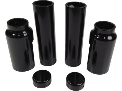 895487 - CULT WERK 6-Piece Fork Covers with lower Fork Aluminum Covers Plain Gloss Black Powder Coated
