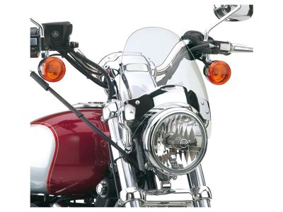 895505 - National Cycle Flyscreen Windshield Kit Height: 8,5", Width: 9,25", Chrome Brackets 44-50mm Light Smoke