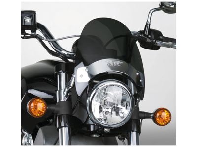 895507 - National Cycle Flyscreen Windshield Kit Height: 8,5", Width: 9,25", Chrome Brackets 44-50mm Dark Smoke