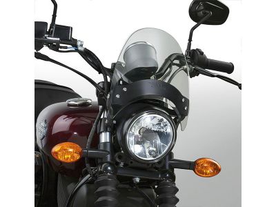 895509 - National Cycle Flyscreen Windshield Kit Height: 8,5", Width: 9,25", Black Brackets Up to 43mm Light Smoke
