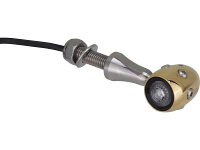895683 - HKC Retro LED Turn Signal V2A Polished stem Brass Polished Brass Polished Clear