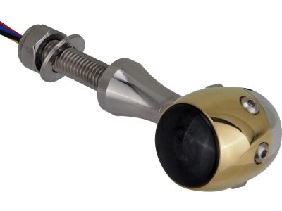 895698 - HKC Retro LED Turn Signal/Taillight/Brake Light V2A Polished stem Brass Polished Aluminium Polished Smoke