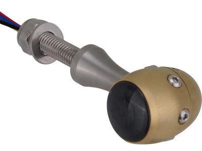 895700 - HKC Retro LED Turn Signal/Taillight/Brake Light V2A Satin stem Brass Satin Brass Satin Smoke