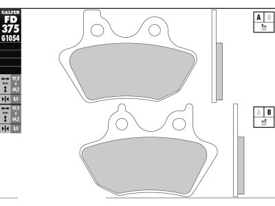 899966 - Galfer Semi Metal G1054 Brake Pad Organic Rear