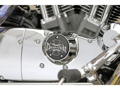 900006 - "Thunderbike" Point Cover 3-hole, with Thunderbike Logo Black Anodized