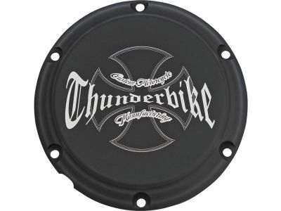 900007 - "Thunderbike" Clutch Cover 6-hole, with Thunderbike Logo Bi-Color Anodized