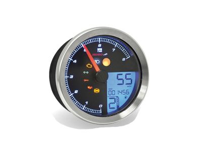 912533 - KOSO Speedometer/Tachometer for HD-1-04 Scale: 225 mph; 360 km/h; Scale Color: black 85.7 mm