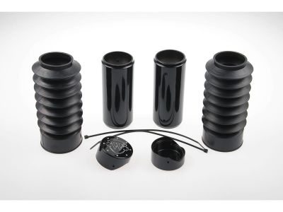 913226 - CULT WERK 6-Piece Fork Covers with lower Fork Rubbers Plain Black Gloss Powder Coated