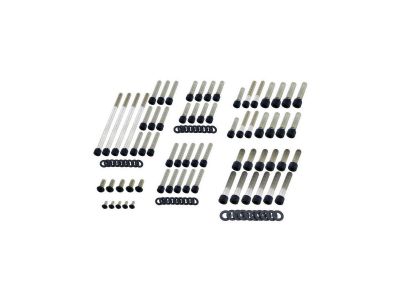 913435 - screws4bikes Complete Engine Screw Kit Screws for Dyna, Softail Primary-, Cam-, Inspection-, Derby-, Timer-, Tranny Side Cover, Rockerboxes, Lifterbase Satin Black Powder Coated