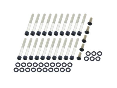 913449 - screws4bikes Complete Engine Screw Kit Screws for Buell XB Primary Cover, Inspection Covers, Cam Cover Satin Black Powder Coated