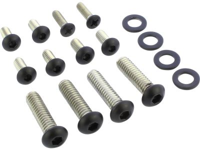 914261 - screws4bikes Complete Handlebar Hand Controls Screw Kit Gloss Black Powder Coated