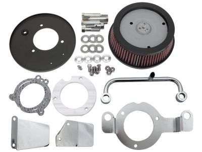 915938 - CCE High Performance Air Cleaner With Breather Kit for Milwaukee Eight Chrome Servo Motor Cover, Breather Tube and Bracket Chrome