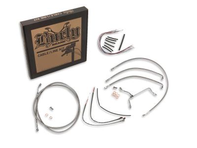 916000 - BURLY 15" Bagger Bar Cable Kit Stainless Steel Clear Coated Non-ABS