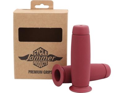 916330 - Jammer Blaster Grips Dark Red 1" Throttle By Wire Throttle Cables