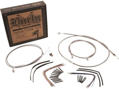 916725 - BURLY 14" Gorilla Bar Cable Kit Stainless Steel Clear Coated ABS