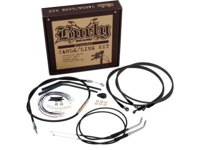 916732 - BURLY 12" Apehanger Cable Kit Black Vinyl ABS